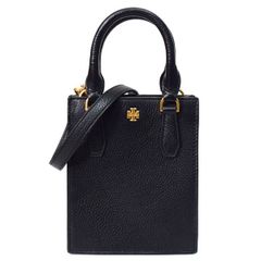 トリーバーチ スマホショルダー TORY BURCH バッグ レザー ミニ ショッパー 2way クロスボディ 斜め掛け ショルダー ハンドバッグ ブラック×デボンサンド 138274