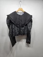 フラワー レース フリル カラ ブラウス ブラック 新品
