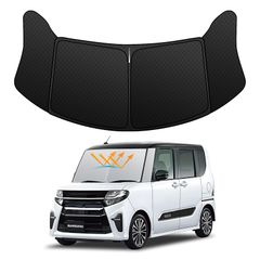 【強化版】ダイハツ タント LA650S LA660S フロントガラスサンシェード R1.7-現行 LA650系 UVカット 吸盤不要 遮光断熱 夏 紫外線 UVカット 簡単着脱 内装パーツ 車種専用設計 折り畳み式 収納袋付き 0
