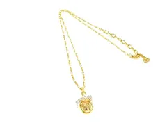 ■美品■ NINA RICCI ニナリッチ ラインストーン ネックレス ペンダント アクセサリー レディース ゴールド系 DG8431