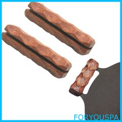 【在庫処分】取っ手 2個セット 厚さ4mmまでのマルチグリドルに対応可能 鉄板取っ手 ウッドカバー 取付簡単 火傷防止