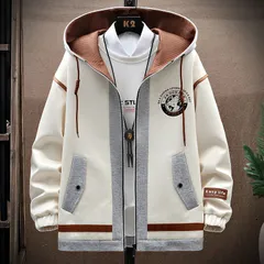 新品 ジャケット メンズ フード付き ジャンパー マウンテンパーカ ブルゾン 切り替え 春コート スカジャン アウトドア