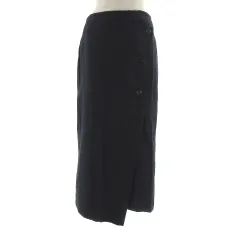 ザラウーマン ZARA WOMAN スカート ラップ タイト ミディ丈 ストライプ ボーダー ネイビー 紺 グレー S