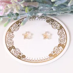 No.940　レジン　星　黄色ラメ　小さめ　ピアス　イヤリング　ハンドメイド