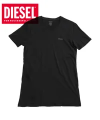 新品 未使用 並行輸入 ディーゼル DIESEL  Tシャツ 箱なし Essentials メンズ 半袖 Vネック 510515 【V】Bブラック【メール便】