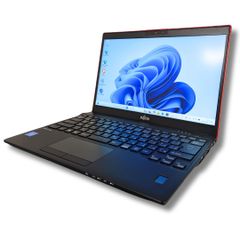 富士通 超軽量777g ノートPC LIFEBOOK U939B 赤/黒カラーが選べます Windows11正式対応CPU SSD128GB フルHD RAM4GB WEBカメラ 動画視聴 ソリティア等軽作業に