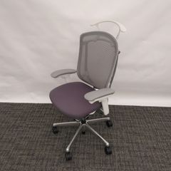 【製造年/2020】オカムラ コンテッサ セコンダ 可動肘 座クッション ミディアムグレー 1脚/ハンガー付き