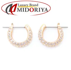 SWAROVSKI スワロフスキー クリスタル フープ ピアス PGP ピンクゴールドメッキ /293797【中古】【BJ】