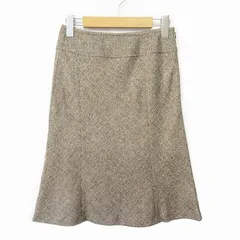 エニィスィス エニシス anySiS スカート フレア ツイード ラメ ウール 2 茶 ブラウン