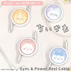 ちいかわ リール式充電ケーブル タイプC PD60W対応USB2.0 Type-Cケーブル 他機種対応 【メール便発送商品】 pz-gr004