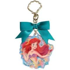 【メール便】リトルマーメイド グッズ キーリング ディズニープリンセス キャラクター リボン付きアクリルキーホルダー