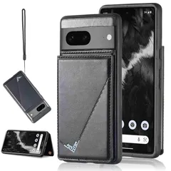 ソフトバンクpixel7a ドコモpixel7a スマホケース ピクセル7a 背面カード （ブラック）グーグル 収納 ケースカード 軽量 Softbank au 多機能 docomo ケース 7A 手帳型 Pixel pixel7a 用 BLACK 【Aqieのサムネイル