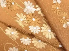 平和屋着物■付下げ　総刺繍　駒刺繍　エ霞花文　逸品　CAAC4363ch