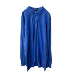 Polo Ralph Lauren 長袖 ロゴ ポロシャツ L ブルー ポロラルフローレン 鹿子 ポニーロゴ 古着卸 アメリカ仕入 a707-5386
