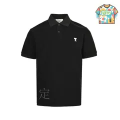 【今日WTO】Ami 25ss ホワイト愛心刺繍ポロシャツ-EK96