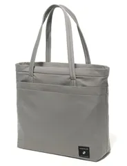 横-ライトグレー [HIKKER-LINK] トートバッグ ハンドバッグ A4 大容量 三層構造 仕切り設計 軽量 撥水 無地 カジュアル 通勤 通学 ビジネス メンズ レディース (横型-ライトグレー)