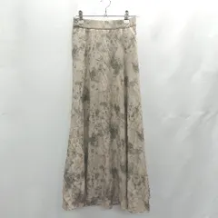 ◇ Θ AZUL BY MOUSSY ウエストゴム マーブル模様 ひざ下 フレア スカート サイズS グリーン系 レディース E  【1502030009859】