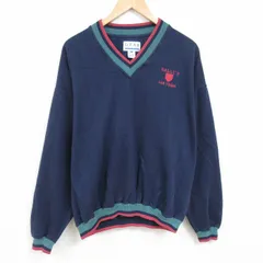 XL/古着 長袖 スウェット メンズ 90s ラスベガス 大きいサイズ Vネック 紺 ネイビー 24dec17 中古 スエット トレーナー トップス