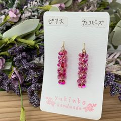 ☆ハンドメイド☆チェコビーズピアス☆ピンク系