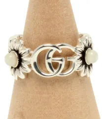 美品✨グッチ GUCCI　指輪　リング　11号　マーモント　フラワー　SV925 美品 グッチ リング 指輪 SV925 フラワー マーモント ダブルG
