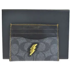 【中古】 超美品 コーチ COACH シグネチャー ウィズ エンブロイダリーカードケース 名刺入 パスケース 定期入れ レザー 57745 07HC179