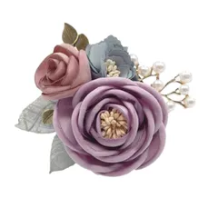 [レリカ] 花 コサージュ ブローチ 胸飾り 卒業式 入学式 フォーマル パーティ 記念日 結婚式 アクセサリー レディース (パープル) [パープル]