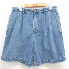 W32/古着 トミーヒルフィガー ブランド ショート パンツ ショーツ メンズ 90s ワンポイントロゴ コットン 紺 ネイビー デニム spe 25aug06 