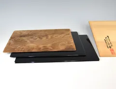 茶道具 黒真塗敷板3枚組 輪島塗 未使用良品 木の共箱