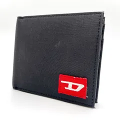 【良品】 DIESEL ディーゼル 二つ折り財布 ナイロン ブラック 黒色 ロゴパッチ ユニセックス 男女兼用 メンズ レディース
