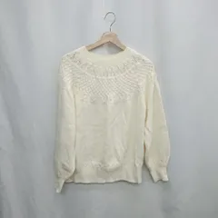 ◇ ⊇ DRESKIP ドレスキップ 総柄 長袖 セーター サイズL アイボリー系 レディース E  【1503050027595】