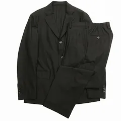 美品 ラルディーニ LARDINI Easy wear イージーウェア スーツ テーラード ジャケット シングル 3B ブレザー テーパード スラックス パンツ ゴムウエスト トラウザー ボトムス セットアップ ライトウェイト 軽量 トラベル TKY