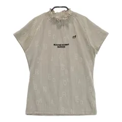 サイズ：0 MASTER BUNNY EDITION マスターバニーエディション 2023年モデル ハイネック 半袖Tシャツ 総柄 ベージュ系 [240101340816]# ゴルフウェア レディース ストストのサムネイル