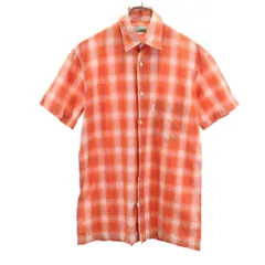 ポールスミスジーンズ チェック柄 半袖 シャツ S オレンジ系 Paul Smith JEANS メンズ 古着 【240322】 メール便可