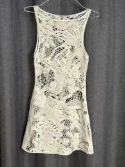 H&M アイボリー クロシェ レイヤード ONE PIECE XS