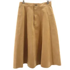 Ray Beams レイビームス 日本製 ミモレ丈 フェイクスエードレザー フレアスカート 1 キャメル レディース 古着