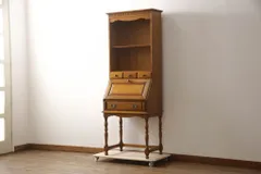 ★事前問合せ必須★ 横浜クラシック家具 ダニエル Daniel ビューローブックシェルフ 中古 艶 木肌 美しい ブックケース ライティングビューロー 飾り棚 収納棚 本棚 デスク 在宅ワーク 在宅用 リペア+発送まで3週間前後 R-070912