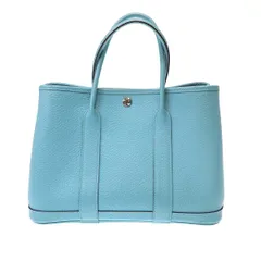 HERMES エルメス SAC GARDEN PARTY 30 TPM ガーデンパーティ ヴァッシュカントリーレザーバッグ  ブルーサンシール