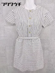 ◇ ◎ MACKINTOSH PHILOSOPHY ストライプ 半袖 ミニ ワンピース サイズ36 ホワイト ネイビー レディース 【中古】 【1002800651887】