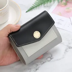 ミニ財布 カード入れ 韓国風 レディース サイフ 女性 カジュアル 多機能 可愛い 小銭入れ 三つ折り ミニウォレット ブラック