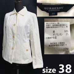 BURBERRY】バーバリー ノーカラージャケット ホースロゴ 白 38 - メルカリ