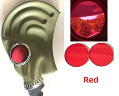 中国軍TF-1ガスマスク用レンズ　赤　レッド　Red GasMask
