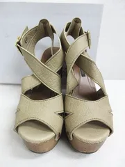 【送料無料】ローズエッセンス R&E ROSESSENCE レザー サンダル ウエッジソールサンダル 厚底 ベージュ系 M 約23.5■L22778SSA20-191212-50（4）6/08