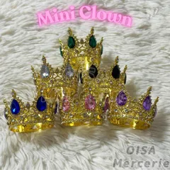 ゴールド ミニクラウン 6個セット クラウン 王冠 ティアラ ぬいぐるみ ぬい用 子供用 コスプレ 仮装 お姫様 プリンセス