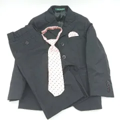 ◇ ◎ mikihouse 背抜き グリッドチェック柄 フォーマル キッズ S パンツ スーツ サイズ120 ネイビー系 男の子 E  【1408060019038】