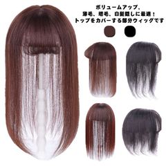ウィッグ 部分ウィッグ 人毛100% トップカバー 薄毛 白髪隠し 医療用ウィッグ 総手植え 自然 トップカバー ヘアピース 小顔効果 増毛 分け目 つむじ付き パッツン前髪 通気性 超軽量 女性用 #chi3225