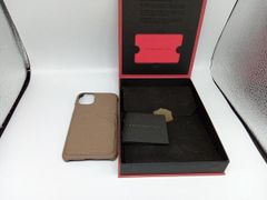 BONAVENTURA iphone11用ケース BPCT11-ET ポケット付きスマホケース Etoupe GERMAN CALF LEATHER