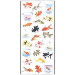 【10枚セット】和風シール 金魚鉢 JP089 金魚 和柄 日本 風情 ギフト 奥山 日本製