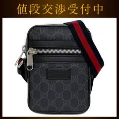 グッチ ショルダーバッグ グレー ブラック ＧＧスプリーム 598103 美品