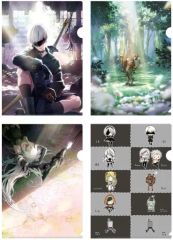 [중고] 클리어 파일 B 무늬 A4 클리어 파일 4장 세트 [NieR:Automata Ver1.1a(니어 오토마타)]