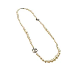 【中古】CHANEL シャネル ロングパールネックレス ココマーク レディース シルバー 2012年 パール A2502469 【無料ギフトラッピング承ります】